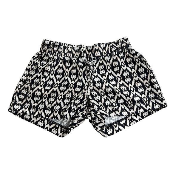 Old Navy Mid-Rise Linen Blend Shorts Sz XS Neutral Ikat 4" Inseam Draw String - Picture 6 of 6